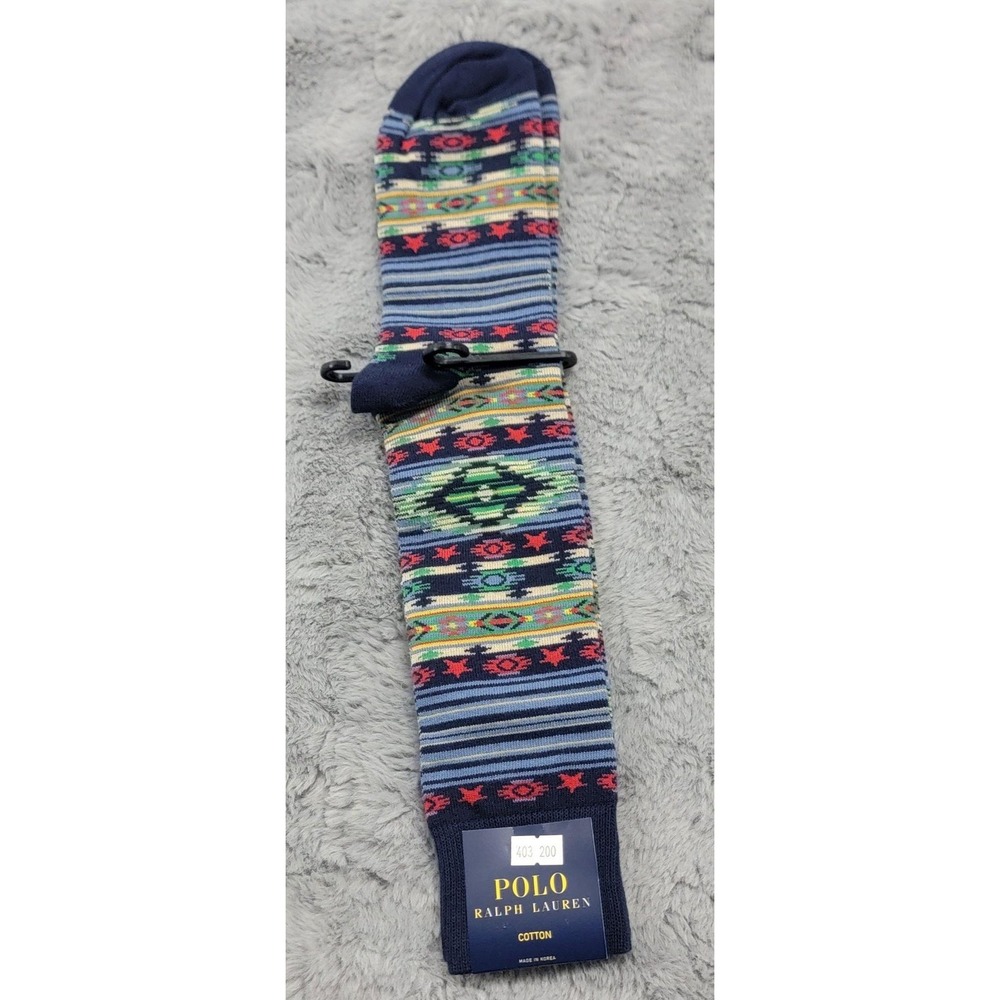 Polo Ralph Lauren Socks Mens 10-13 Navajo Beacon Southwestern Stripe Mid Calf